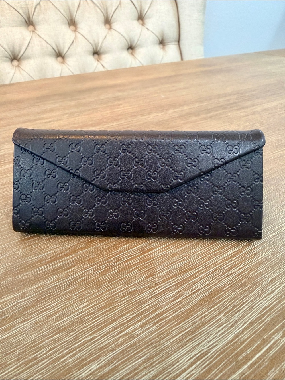 Gucci Black Embossed GG Sunglasses Case